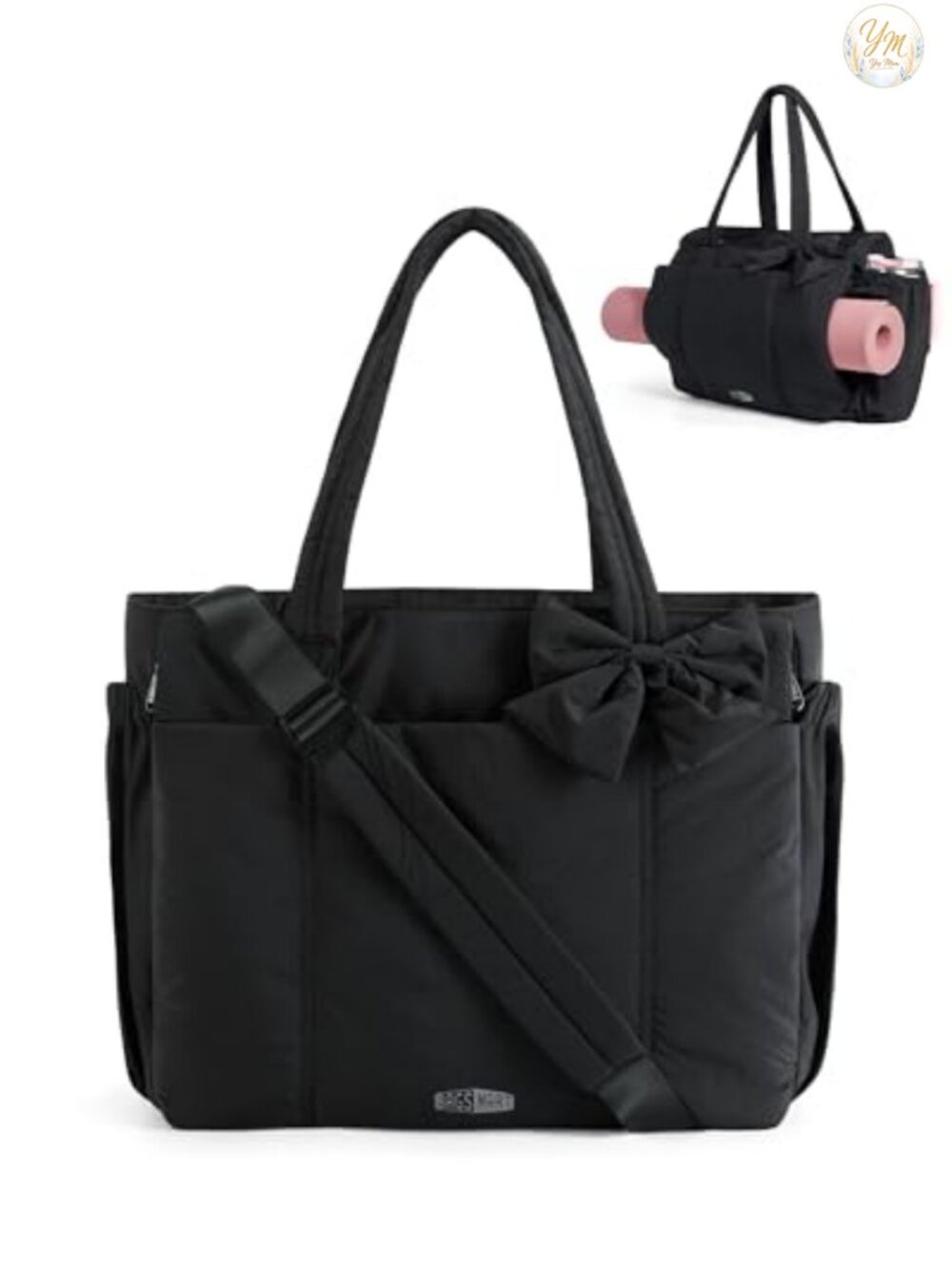Crush Bow Tote Bag, Nylon Work Travel Gym Laptop Bag, Fits 15.6" Laptop 40oz